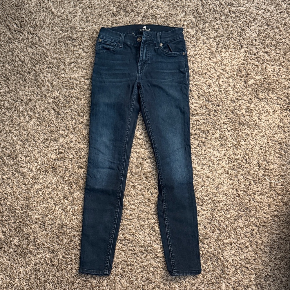 7 For All Mankind Deep Indigo Skinny Jeans